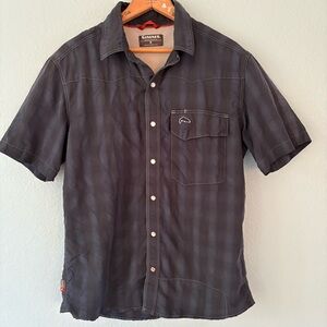 Simms Big Sky Short Sleeve Shirt Fishing Pearl Snap Button